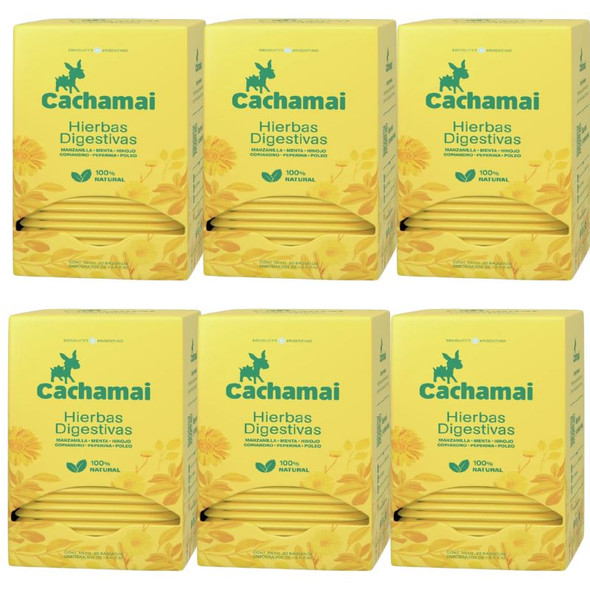 Cachamai Digestive Herbal Mix Tea Bags Ideal for After Meals (box of 6 displays x 20 units ea)