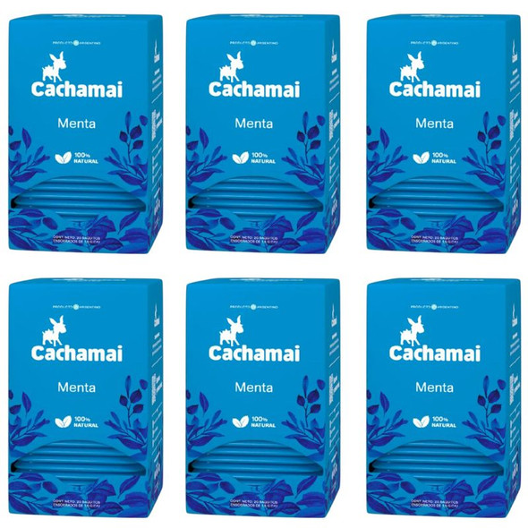 Cachamai Mint Tea Bags Ideal for Every Moment (box of 6 displays x 20 units ea)