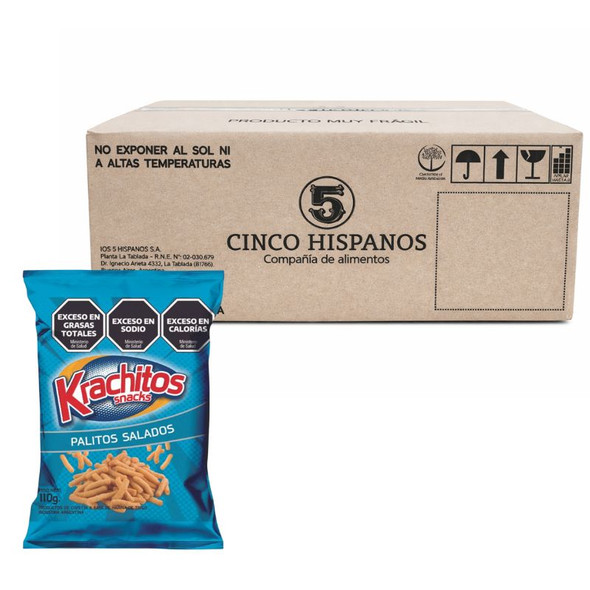 Krachitos Salty Sticks Snacks, 110 g / 3.88 oz bag (24 count)