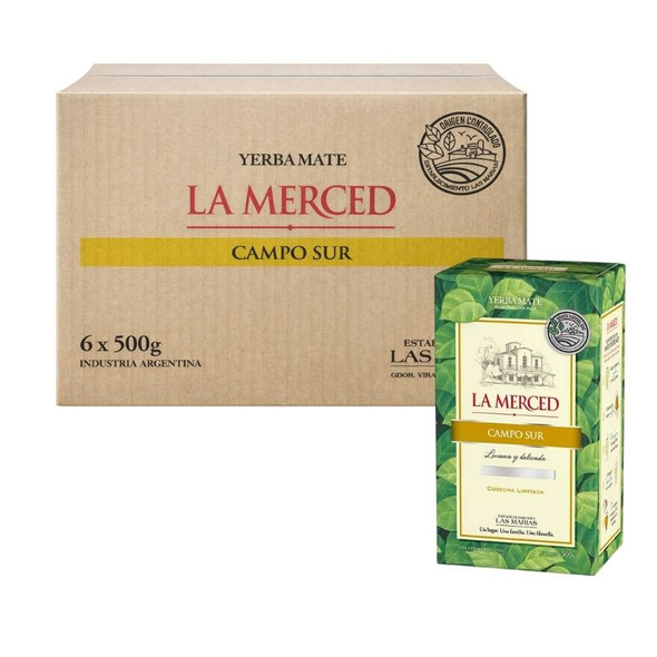 La Merced Yerba Mate Campo Sur Classic, 500 g / 1.1 lb ea (box of 6)