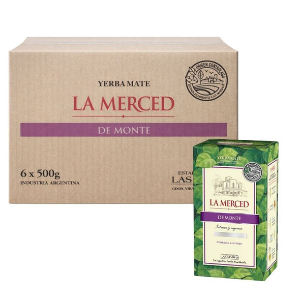 La Merced Yerba Mate Monte, 500 g / 1.1 lb ea (box of 6)