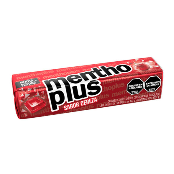 Menthoplus Cherry Lyptus Hard Candy with Menthol & Pectin, 29.4 g / 1.03 oz ea (box of 12 displays x 144 units ea)