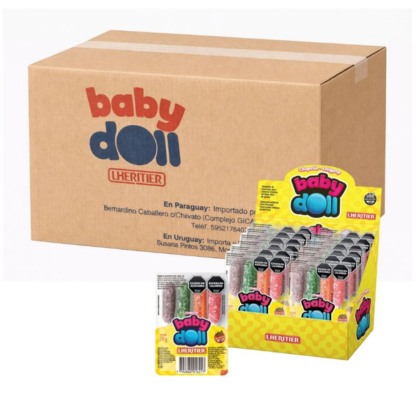 Baby Doll Lollipops Assorted Flavors, 288 g / 10.16 oz ea (box of 24 displays x 384 units ea)