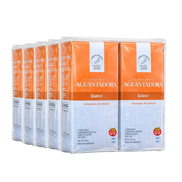 Aguantadora Suave Yerba Mate Soft Brew, 500 g / 1.1 lb ea (10 count)