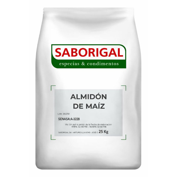 Saborigal Corn Starch Almidón de Maíz Powder, 25 kg / 55.11 lb