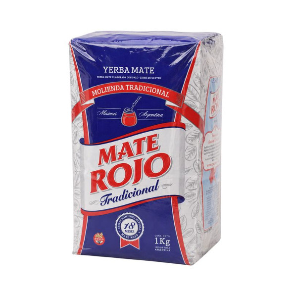 Mate Rojo Traditional Yerba Mate from Misiones Argentina, 1 kg / 2.2 lb ea (5 count)