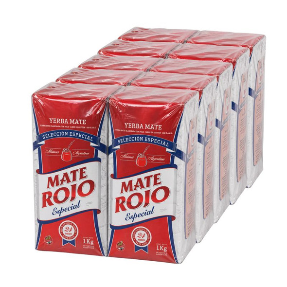 Mate Rojo Special Selection Yerba Mate from Misiones Argentina, 1 kg / 2.2 lb ea (5 count)