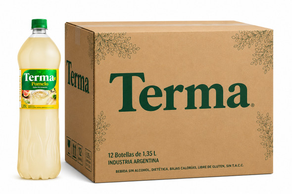Terma Herbal Soft Drink Pomelo Flavor, 1.35 L / 45.6 fl oz ea (12 count per box)