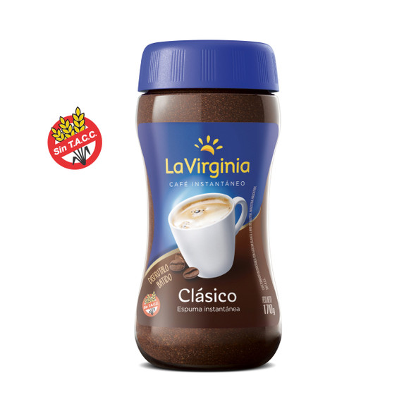 La Virginia Classic Instant Coffee with Instant Foam, 170 g / 6 oz Glass Jar (6 count per box)