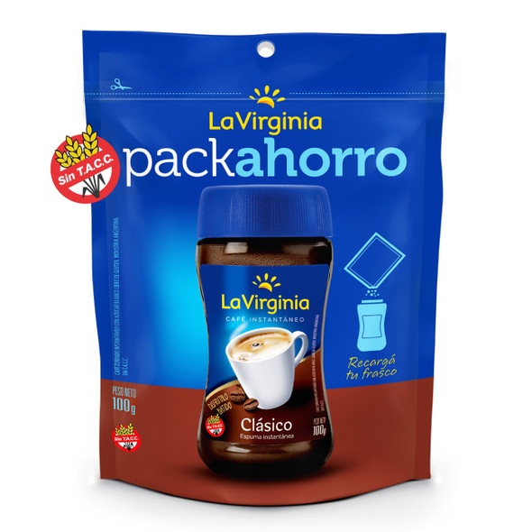 La Virginia Classic Instant Coffee with Instant Foam, 100 g / 3.53 oz Doy Pack (10 count per box)