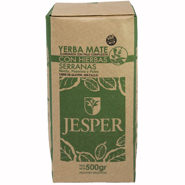 Jesper Yerba Mate with Mountain Herbs (Mint, Poleo & Peppermint), 500 g / 1.1 lb ea (10 count per box)