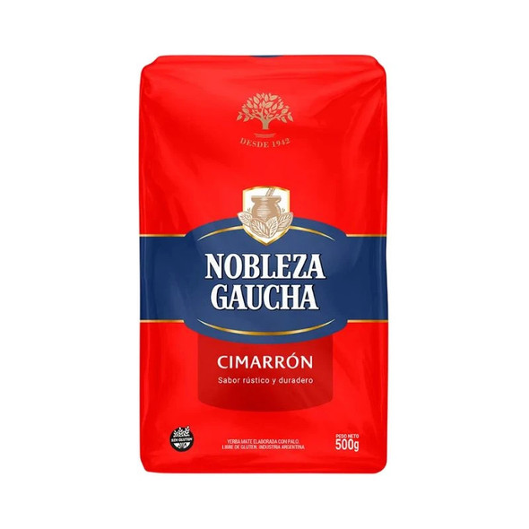Nobleza Gaucha Yerba Mate Cimarrón with Stems, 500 g / 17.6 oz ea (10 count per box)