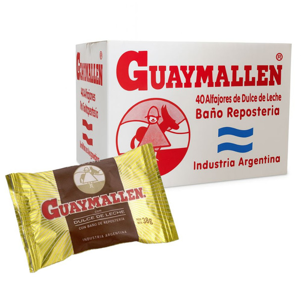 Guaymallen Alfajor Chocolate with Dulce de Leche Complete Wholesale Bulk Box, 38 g / 1.3 oz ea (40 count per box)