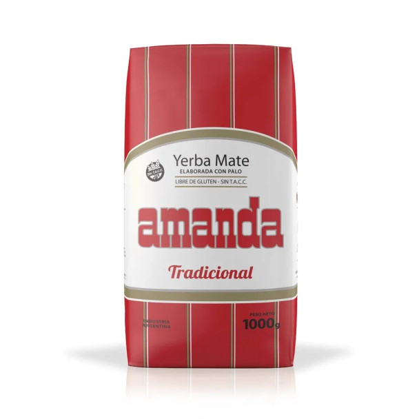 Amanda Traditional Yerba Mate with Stems Wholesale, 1 kg / 2.2 lb ea (10 Count)