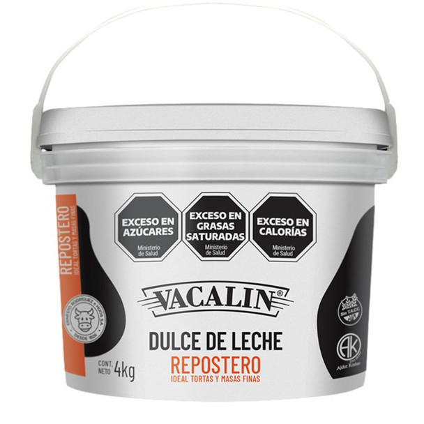 Vacalin Dulce de Leche Reposteria, Confectioner's Thicker Milk Confiture for Bakeries, Cakes and Pastry, 4 kg / 8.8 lb plastic bin