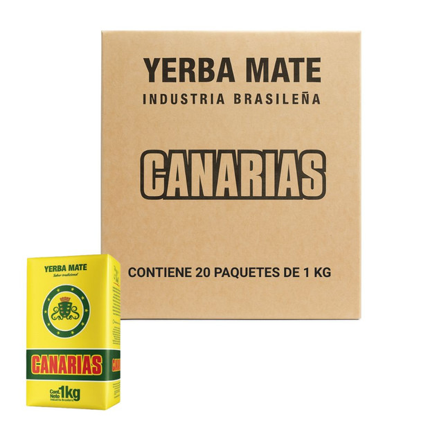 Canarias Traditional Yerba Mate from Uruguay, 1 kg / 2.2 lb ea (20 count)