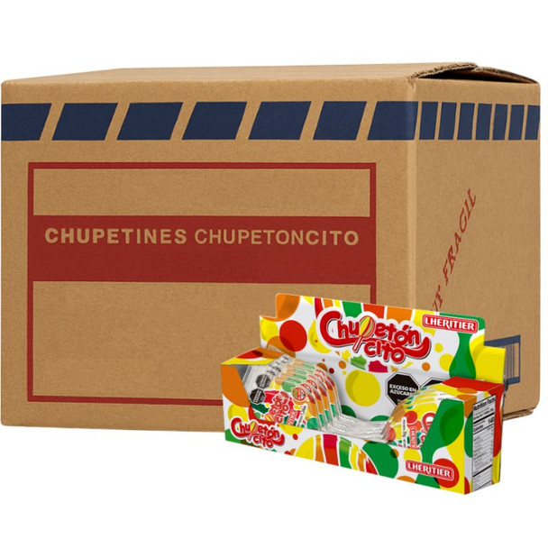 Chupetón-Cito Classic Frutal Rainbow Swirl Lollipop Paleta de Caramelo Duro, 35 g / 1.24 oz (box of 16 displays x 8 units ea)