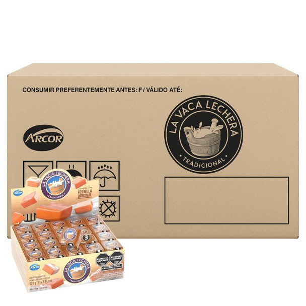 La Vaca Lechera Traditional Dulce de Leche Flavored Soft Candies Classic Argentinian Bites Retro Candies, 520 g / 1.14 lb ea (box of 12 displays x 80 units ea)