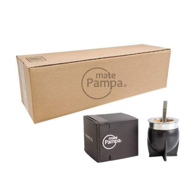 Mate Pampa XL Traditional Cup for Yerba Mate with Straw - Insulated, PVC Faux-Leather, Easy-Clean & Resistant (6 count)