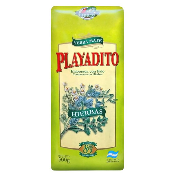 Playadito Yerba Mate Herbs with Lemon Verbena, Chamomile, Mint & Salvia From Colonia Liebig, 500 g / 1.1 lb ea (10 count)