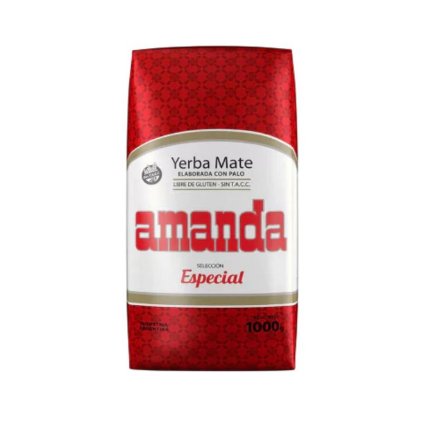 Amanda Yerba Mate Special Selection with Stick, 1 kg / 2.2 lb ea (10 count)