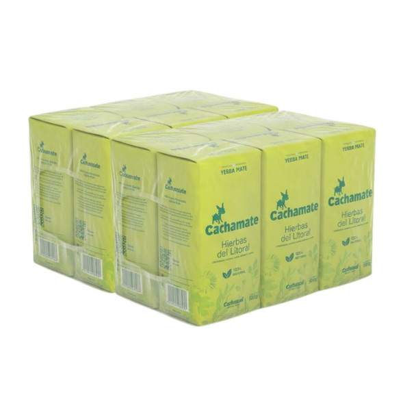 Cachamai Cachamate Yerba Mate Litoral Herbs w/ Lemon Grass, 500 g / 1.1 lb ea (12 count)