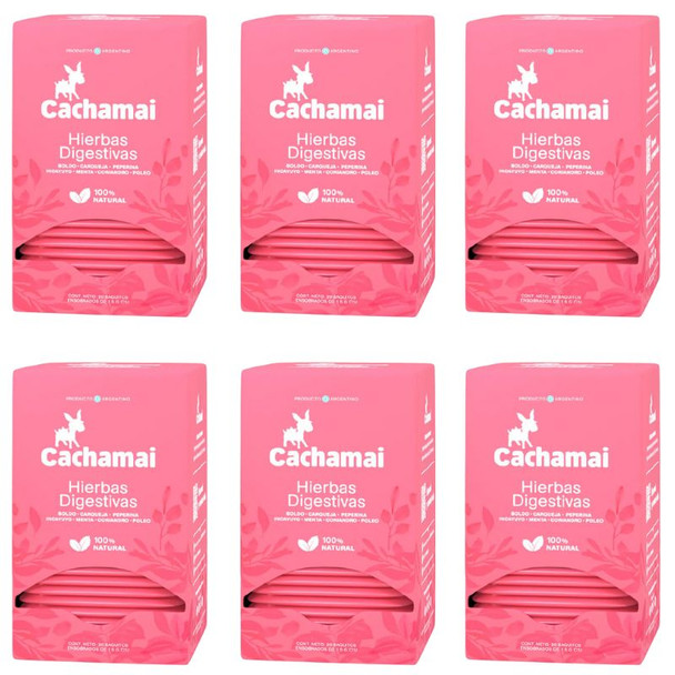 Cachamai Digestive Herbal Mix with Boldo & Carqueja (box of 6 displays x 20 units ea)
