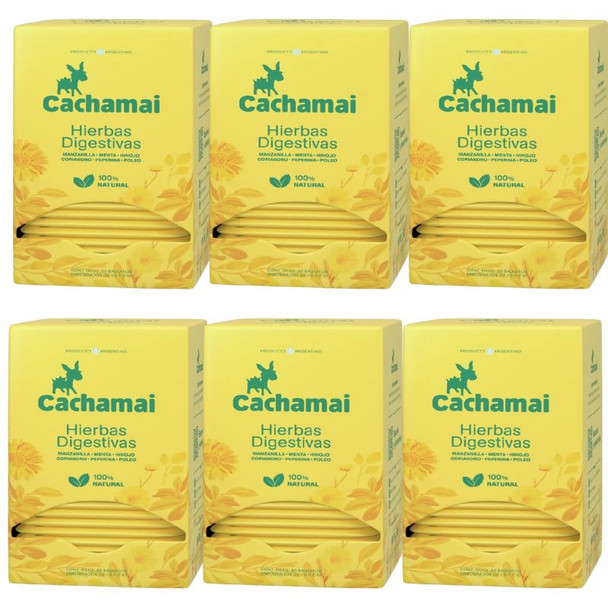 Cachamai Digestive Herbal Mix Tea Bags Ideal for After Meals (box of 6 displays x 20 units ea)