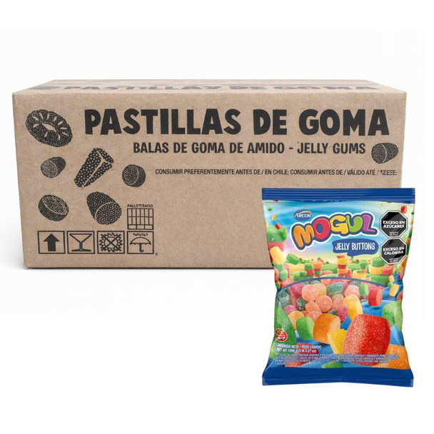 Mogul Jelly Buttons Classic Fruit-Flavored Gummies, 1 kg / 35.27 oz ea (6 count)