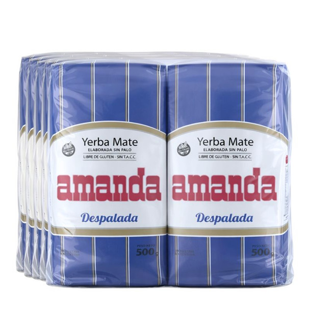 Amanda Yerba Mate Despalada Low Powder Content, 500 g / 17.63 oz ea (10 count)