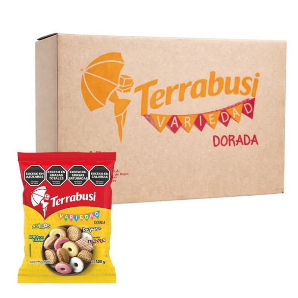 Terrabusi Variedad Dorada Assorted Vanilla Cookies Boca de Dama Duquesa Anillos, 300 g / 10.58 oz ea (24 count)