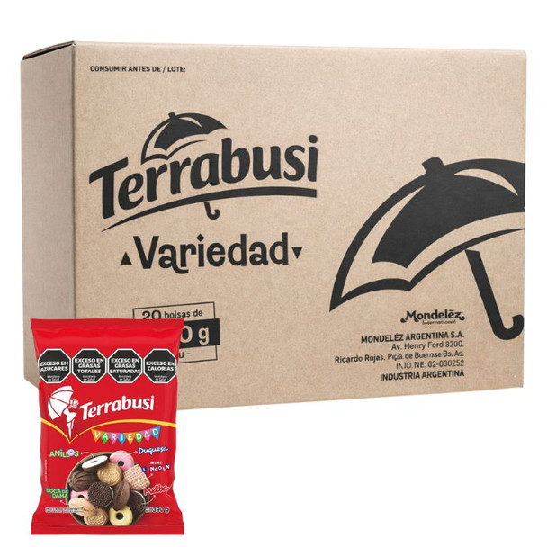 Terrabusi Variedad Assorted Sweet Cookies Boca de Dama Duquesa Anillos Melba, 390 g / 13.75 oz ea (20 count)