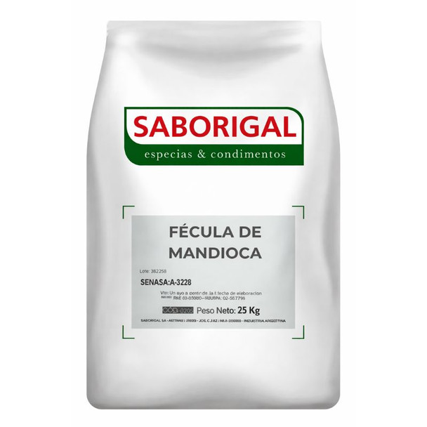 Saborigal Cassava Starch Fécula de Mandioca Powder, 25 kg / 55.11 lb