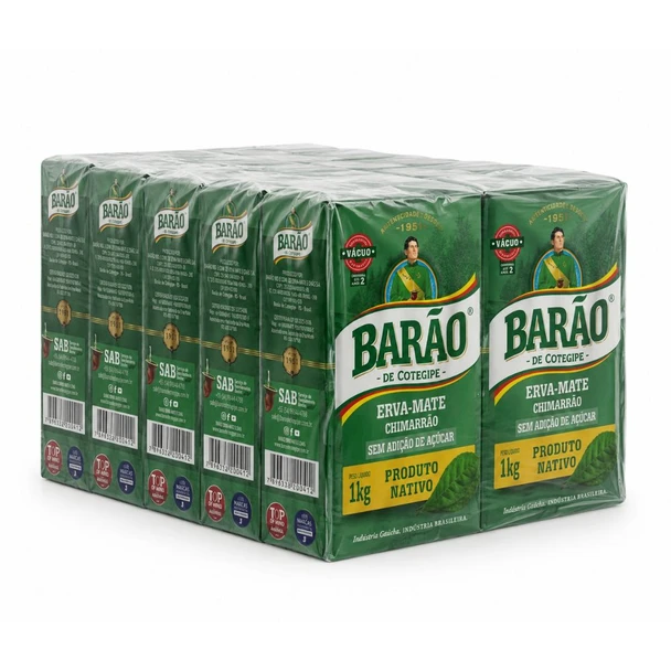 Barao de Cotegipe Nativa Erva-Mate Chimarrao Vacuum Packed, 1 kg / 2.2 lb (10 Units)