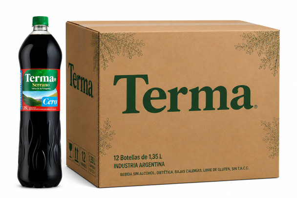 Terma Serrano Cero Herbal Bitter Drink, Sugar Free, 1.35 L / 45.64 fl oz ea (12 count per box)