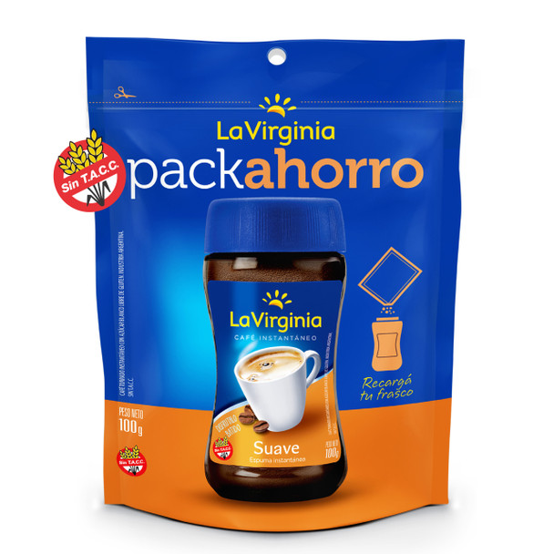 La Virginia Smooth Instant Coffee with Instant Foam, 100 g / 3.53 oz Doy Pack (10 count per box)
