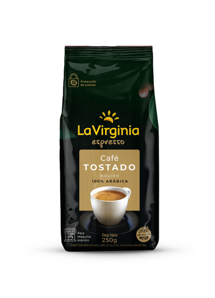 La Virginia Espresso Ground Coffee 100% Arabica, 250 g / 8.82 oz ea (12 count per box)