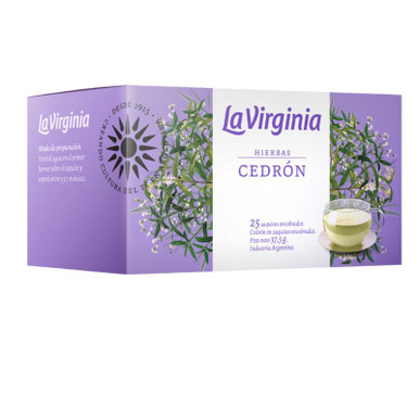 La Virginia Cedrón Herbal Tea in Bags (box of 6 displays x 25
