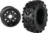 Tucker Rocky Combo - Wheel 12x7, 52, 4/110, Black or Tire 25x8-12, Bias, Left, 6 Ply, Directional, Sealant