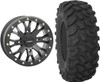 Tucker Rocky Combo - Wheel 14x7, 61, 4/156, Matte Black or Tire 32x10-14, Radial, 8 Ply, Non-Directional