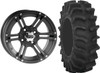 Tucker Rocky Combo - Wheel 14x8, 35, 4/110, Matte Black or Tire 28x9.5-14, Bias, Left, 8 Ply, Directional