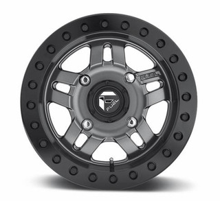 Octane Ridge 2015-21 Mid Size Rangers - 3/8 in Lugs Fuel Anza D918 Matte Gunmetal Beadlock Wheels Fuel Gripper R or T Tires