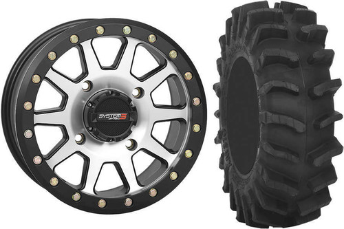 Tucker Rocky Combo - Wheel 14x7, 52, 4/137, Machined/Black or Tire 31x9.5-14, Bias, Right, 8 Ply, Directional