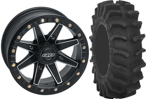 Tucker Rocky Combo - Wheel 14x7, 43, 4/156, Matte Black/Machined or Tire 31x9.5-14, Bias, Right, 8 Ply, Directional