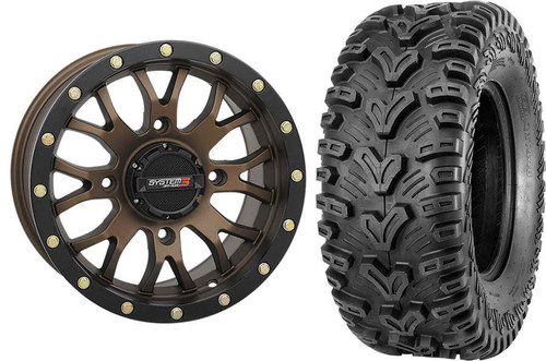 Tucker Rocky Combo - Wheel 14x7, 52, 4/137, Bronze or Tire 28x10-14, Bias, Right, 6 Ply, Directional Tucker Rocky Combo - Wheel 14x7, 52, 4/137, Bronze or Tire 28x10-14, Bias, Right, 6 Ply, Directional