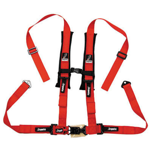Rocky Mountain Can-Am/Polaris - Dragonfire Racing 4-Point H-Style Safety Harness w/Sternum Clip 2 Driver Side Red