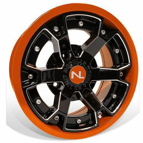 Highlifter Deuce Wheel, 14x7, 4/137, Gloss Black and Orange