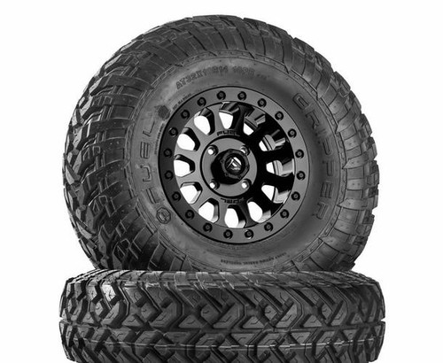 Octane Ridge 2012-21 RZR 570 / S 570 - 3/8 in Lugs Fuel Vector D920 Matte Black Beadlock Wheels wor Fuel Gripper T or R or K Tires