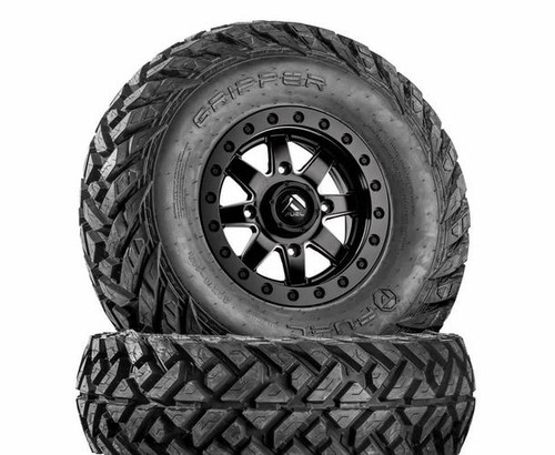 Octane Ridge 2014-20 ACE NOT 150 - 3/8 in Lugs Fuel Maverick D928 Matte Black Beadlock Wheels wor Fuel Gripper Tires