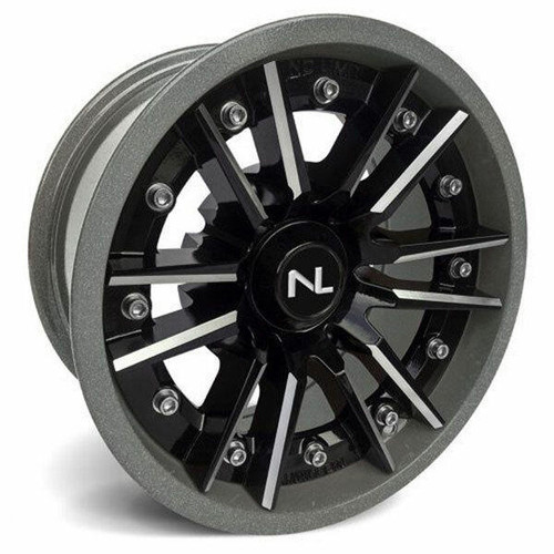 Highlifter Storm Wheel, 14/7, 4/156, Gloss Black and Silver